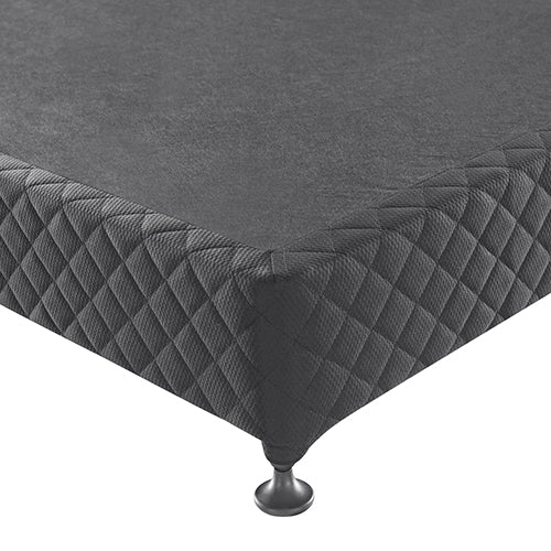 Solid Wood Queen Mattress Base - Charcoal with Removable Cover