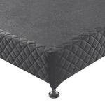 Solid Wood Queen Mattress Base - Charcoal with Removable Cover
