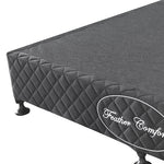 Solid Wood Queen Mattress Base - Charcoal with Removable Cover