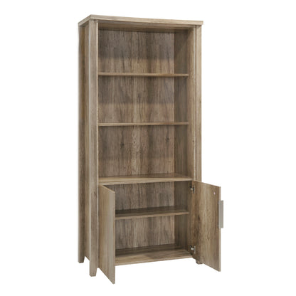 Oak-Colored Mdf Display Shelf Bookcase