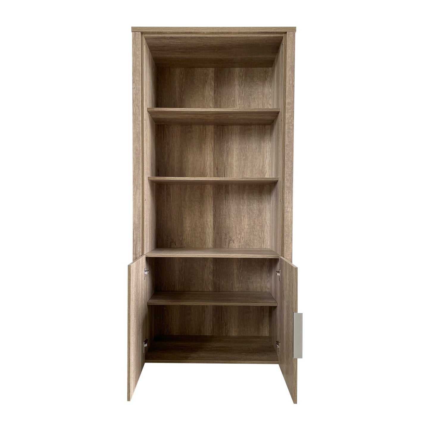 Oak-Colored Mdf Display Shelf Bookcase