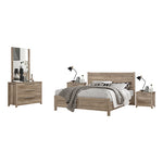 Modern 4-Piece Bedroom Suite - Natural Wood MDF, Oak