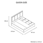 Modern Queen Bedroom Suite - Black & Cement Upholstery with Dresser