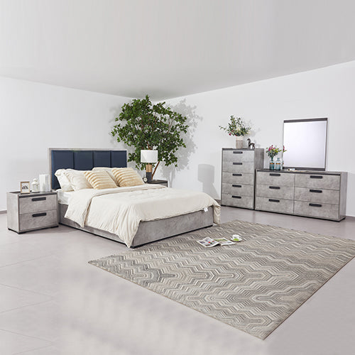  Elegant Queen 5-Piece Bedroom Suite - Black & Cement