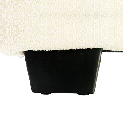 King Size High Rise Headboard Linen Beige Fabric Four Mdf Drawers
