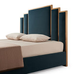 Turquoise Fabric Upholstered Bed Frame With Stainless Steel Feet