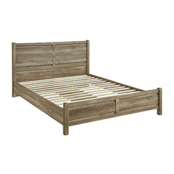 Queen Bed Frame Natural Wood like MDF in Oak Colour