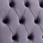 Queen Size Sleigh Bedframe Velvet Upholstery Grey Colour Tufted