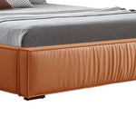 Louis Queen Bed Frame Pu Leather Kd Slat In Wooden Legs Headboard