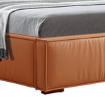Louis Queen Bed Frame Pu Leather Kd Slat In Wooden Legs Headboard