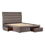 Stylish King Storage Bed with Fabric Upholstery and Drawers