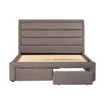 Stylish King Storage Bed with Fabric Upholstery and Drawers