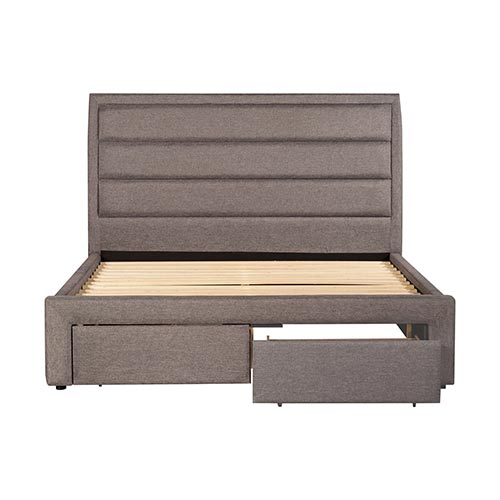 Stylish Queen Storage Bed with Fabric Upholstery and Drawers