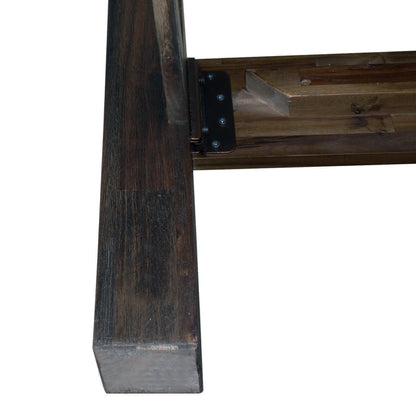 Modern Double Bed Frame in Solid Acacia Wood - Chocolate