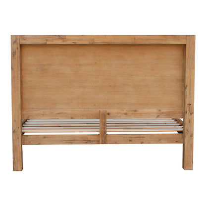 Modern Double Bed Frame in Solid Acacia Wood - Oak