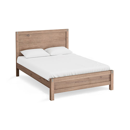 Sleek Single Bed Frame in Solid Acacia Wood - Oak