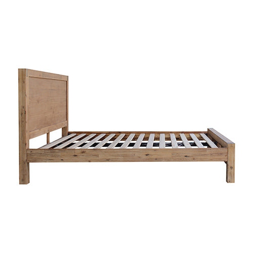 Sleek Single Bed Frame in Solid Acacia Wood - Oak