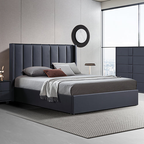 Prado Gas Lift Queen Bed Frame Non-Woven Fabric Mdf Kd Slats Gas