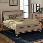 Sleek Silver Brush Queen Bed Frame in Acacia Wood