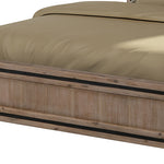 Sleek Silver Brush Queen Bed Frame in Acacia Wood