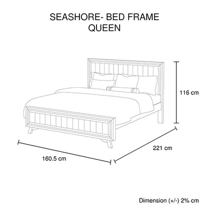 Sleek Silver Brush Queen Bed Frame in Acacia Wood