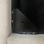 Veronica Bed Frame King Size Winged Grey Linen Fabric Seam Grid