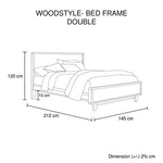 Stylish Double Wooden Bed Frame - Antique Light Brown