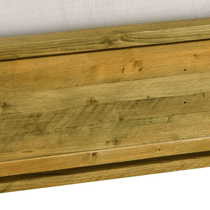 Stylish King Wooden Bed Frame - Antique Light Brown