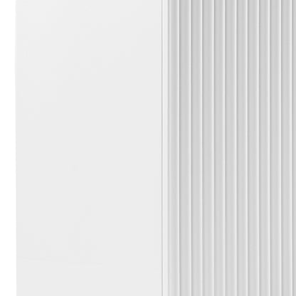 Buffet Ceramic Table Top Mdf Cabinet Storage Stainless Steel In White