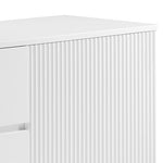 Buffet Ceramic Table Top Mdf Cabinet Storage Stainless Steel In White