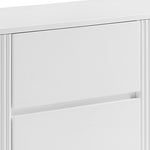 Buffet Ceramic Table Top Mdf Cabinet Storage Stainless Steel In White