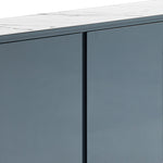 Buffet Mdf Glossy Surface Ceramic Top Dark Blue Storage Cabinet