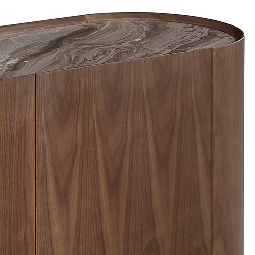 Buffet Mdf Melamine Interior Storage In Dark Walnut Colour