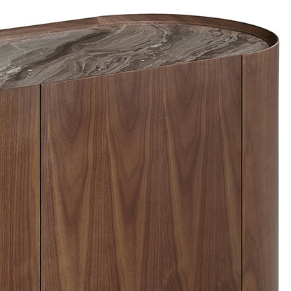 Buffet Mdf Melamine Interior Storage In Dark Walnut Colour