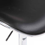 Comfortable Black Bar Stools Leather, Mid-High Back, Adjustable