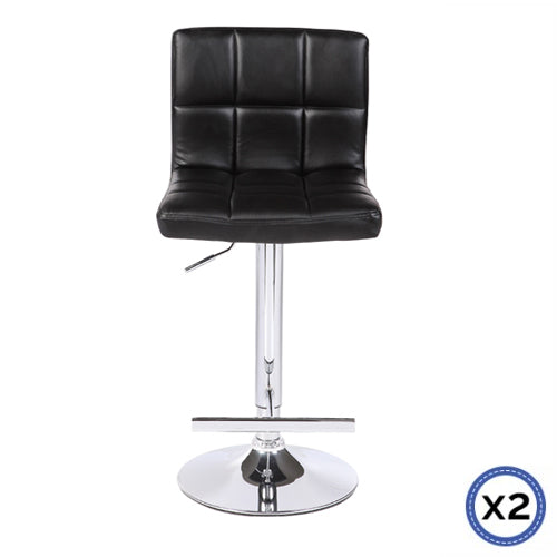  Comfortable Black Bar Stools - Leather, Mid-High Back, Adjustable