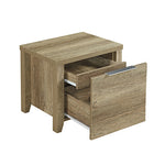 Bedside Table 2 Drawers Storage Table Night Stand Mdf In Oak