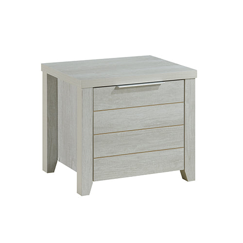  Bedside Table 2 Drawers Storage Table Night Stand Mdf In White Ash