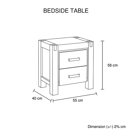Java Bedside Table Oak