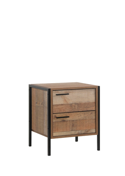 Bedside Table 2 Drawers Night Stand Particle Board Construction In Oak
