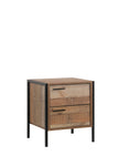 Bedside Table 2 Drawers Night Stand Particle Board Construction In Oak