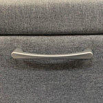 Bedside Table 2 Drawers Night Stand Upholstery Fabric Storage In Light Grey