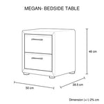 Bedside Table 2 Drawers Night Stand Upholstery Fabric Storage In Light Grey