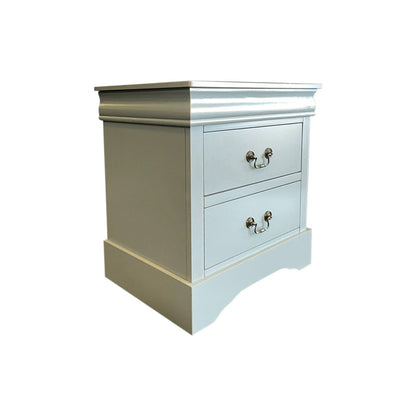 Grey Bedside Table With Drawers