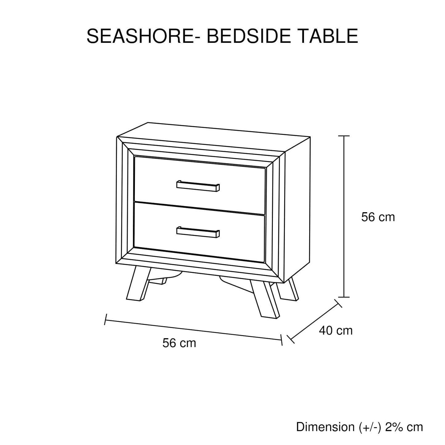 Grey Bedside Table With Drawers