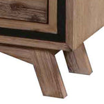 Bedside Table 2 Drawer Night Stand With Solid Acacia Storage In Sliver Brush