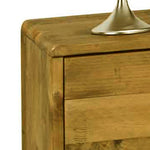 Bedside Table 2 Drawers Night Stand Solid Wood Storage Light Brown