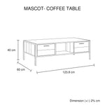 Coffee Table 2 Drawers Particle Board Storage In Oak