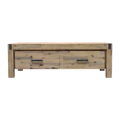 Coffee Table Solid Acacia Wood & Veneer 1 Drawers Storage Oak