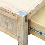 Coffee Table Solid Acacia Wood & Veneer 1 Drawers Storage Oak